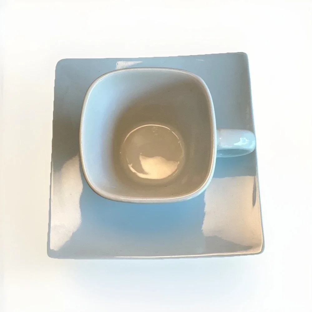 B. Smith Espresso Style Cup And Saucer Square White Coffee Bar‎ Discontinued